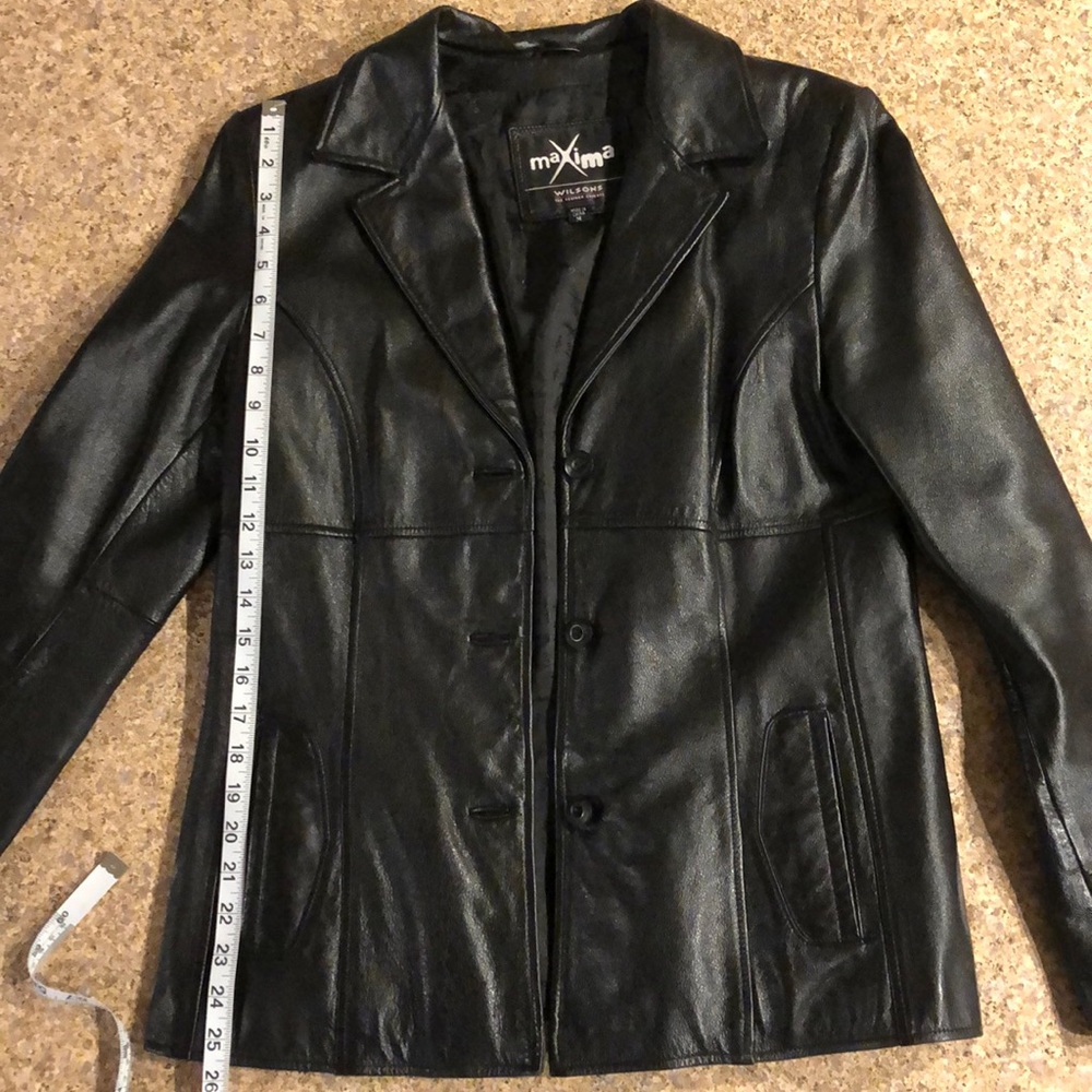 Wilsons Maxima Leather Jacket Coat Black Size Medium - Picture 5 of 17